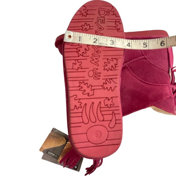 Big Girls Size (3) BEARPAW Mia Boots, from Finish Line Pink Suede Sheepskin - Picture 11 of 12